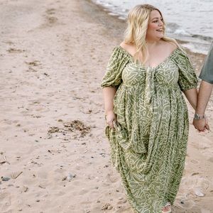 Eloquii tie front Maxi dress